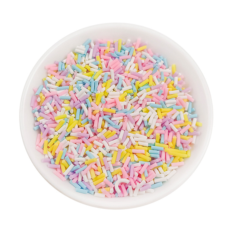 50g artificial soft clay long strip sugar granules packaging, food and play chocolate, handcrafted material, cream glue decorated soft clay granules pic 11