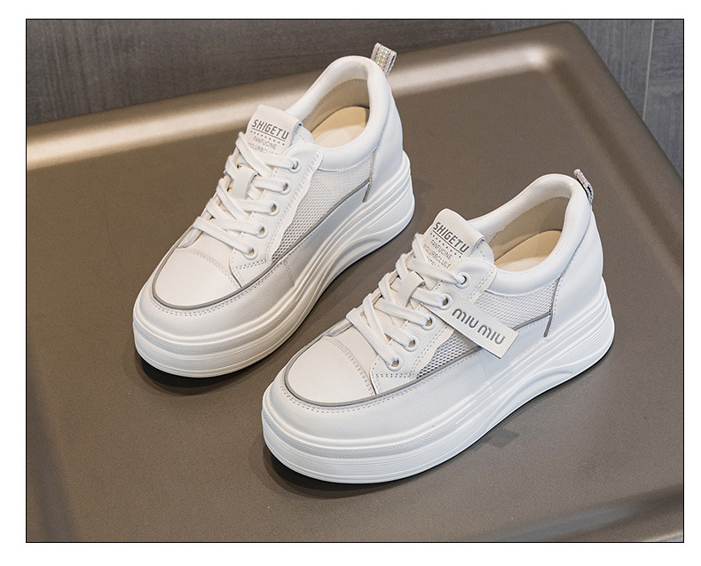 头层牛皮小个子内增高小白鞋松糕厚底运动鞋夏季网面透气休闲女鞋详情34