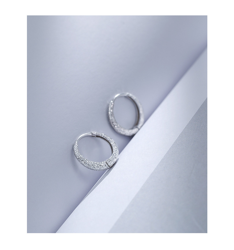 Frosted ear buckles, ins niche, trendy and individualistic flash sand earrings, fashionable, simple and cold style geometric ear rings and earrings pic 20