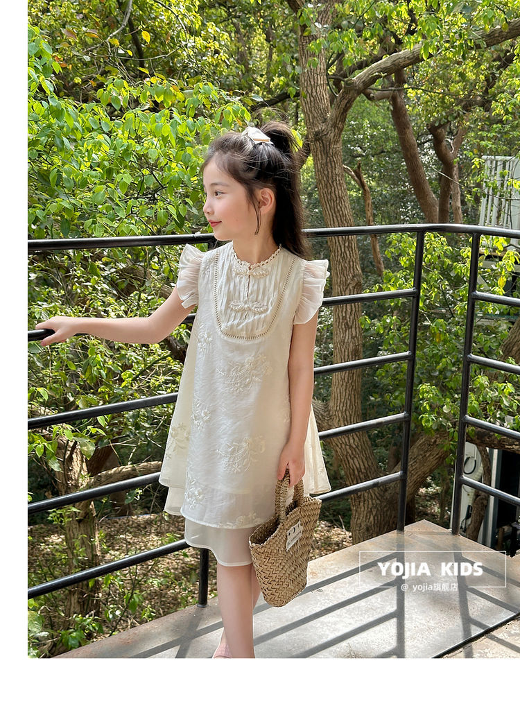 国潮YOJIA女童夏季连衣裙2024新款国风公主裙儿童新中式旗袍夏装裙子详情20