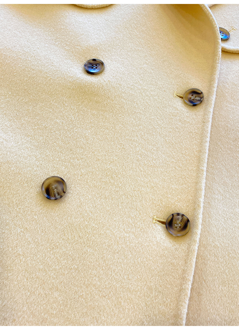 Q469 Dongdaemun Double-sided Cashmere Coat Korean version Autumn and Winter New Style Wool Tie suit collar woolen coat for women pic 57