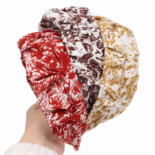 欧美纯色手工编织麻花头箍 亚马逊潮流单色辫子头扣 洗脸压发发饰详情2