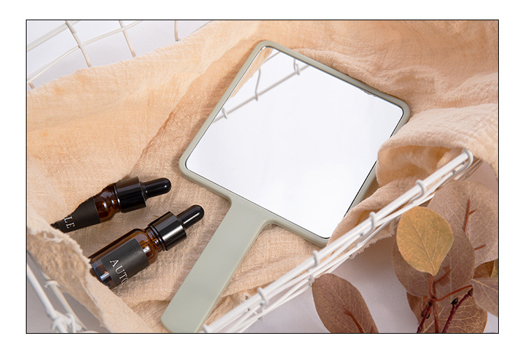 Handheld square mirror advertising creative square makeup mirror DIY portable high-definition handle mirror making logo wholesale mirror pic 27