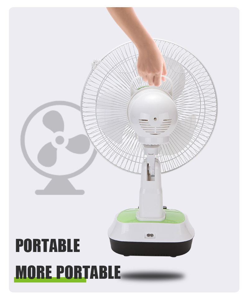 Energy-saving solar outdoor 16-inch portable AC/DC electric fan with built-in battery and emergency lighting bulb lamp pic 22