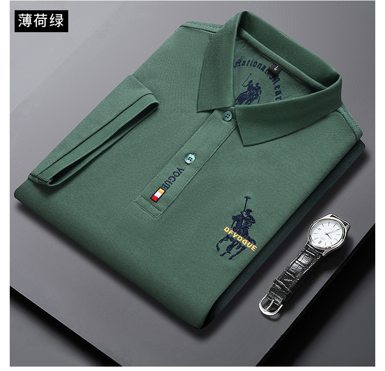 polo衫夏季潮牌商务时尚男装休闲男士t恤刺绣宽松百搭短袖t恤男详情14