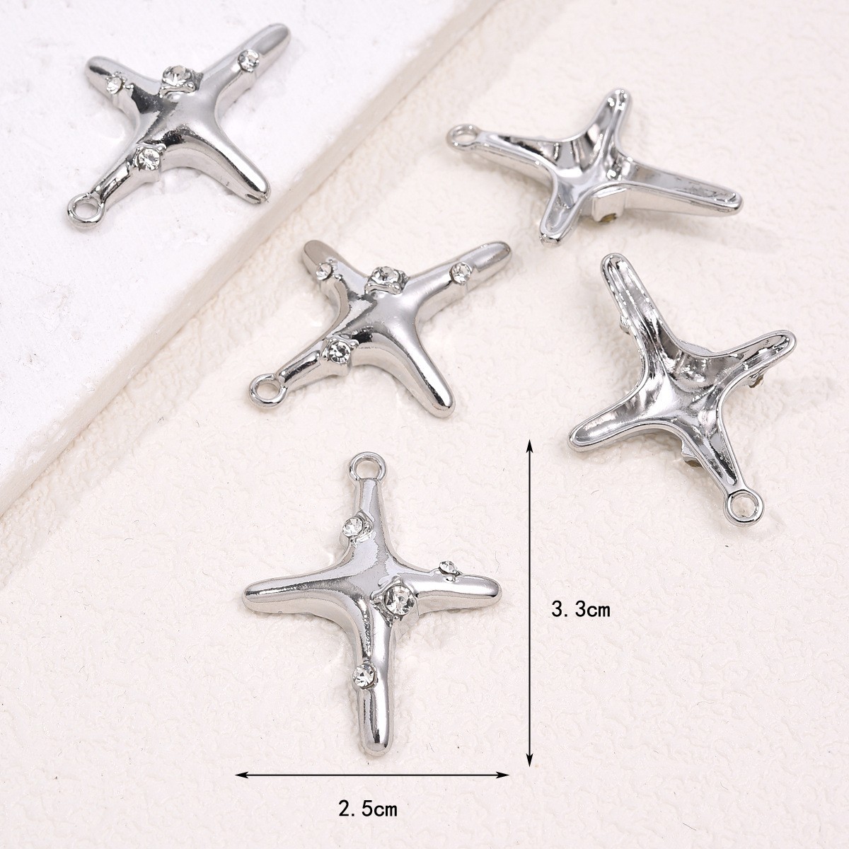Retro and unique new alloy cross star pendant with diamond embellishments, DIY necklace earrings, accessories pic 3