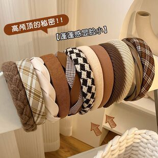 Sky blue hairband for women, 2024 new sponge hairband, high-end feel, wide-edge sponge headband, high top of the head hair accessory for women pic 8