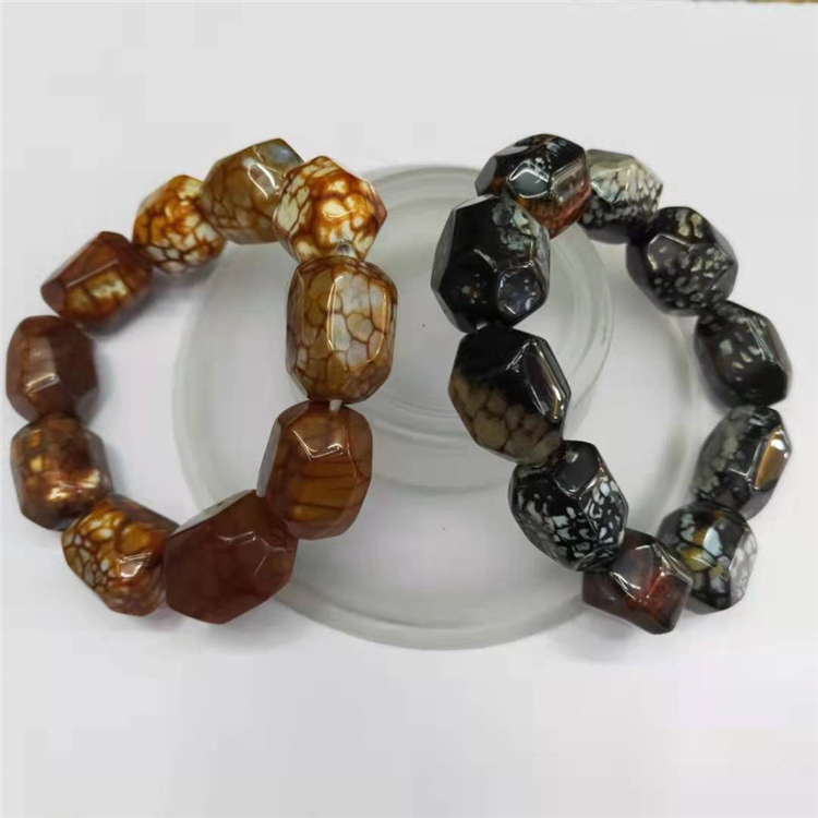 Guangshun Jewelry Wholesale of natural stone volcanic Agate bracelets, Factory direct sales of irregularly cut agate bracelets pic 12