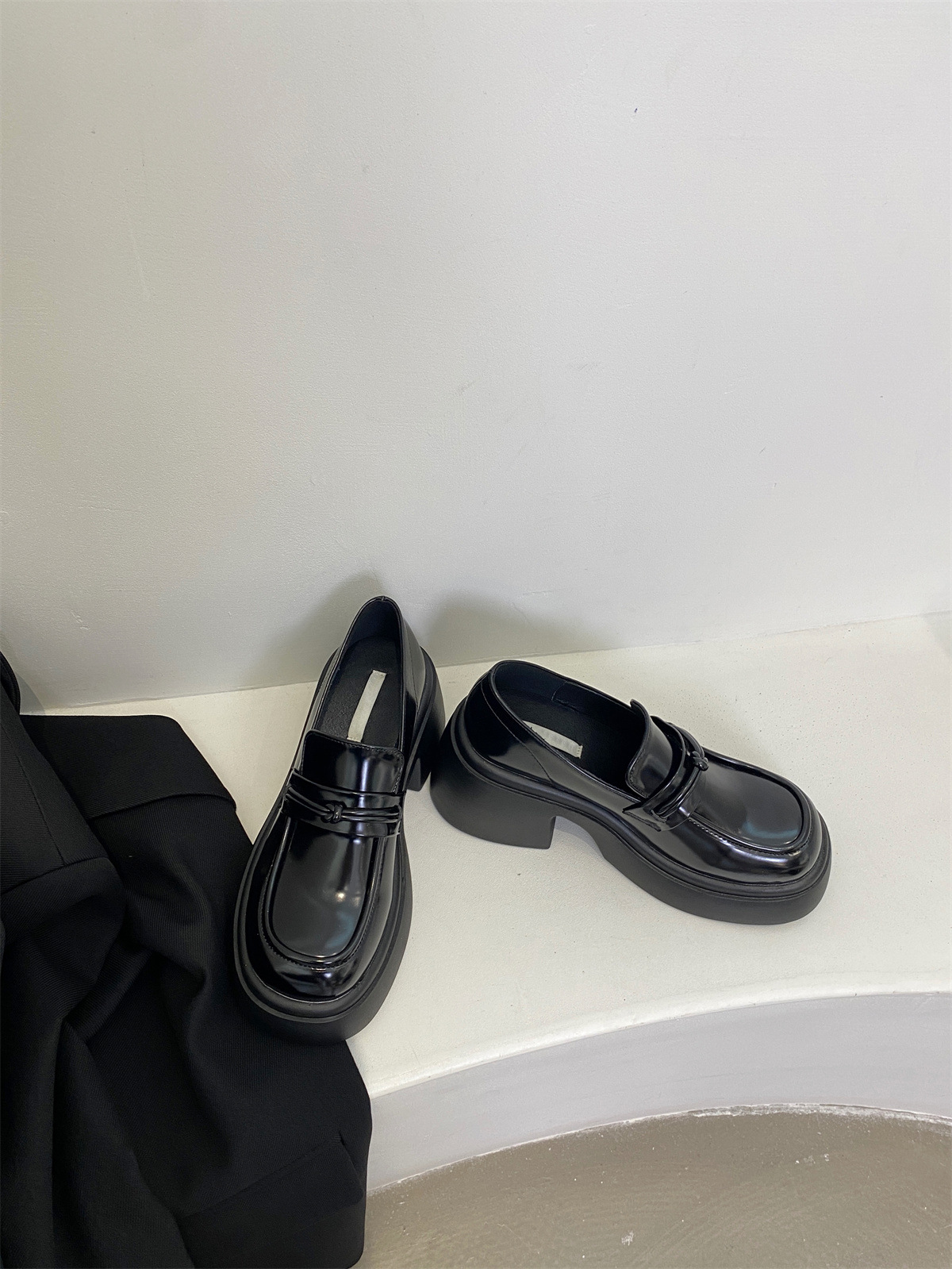 厚底松糕小皮鞋2023新款秋季单鞋女日系JK粗跟乐福鞋详情16