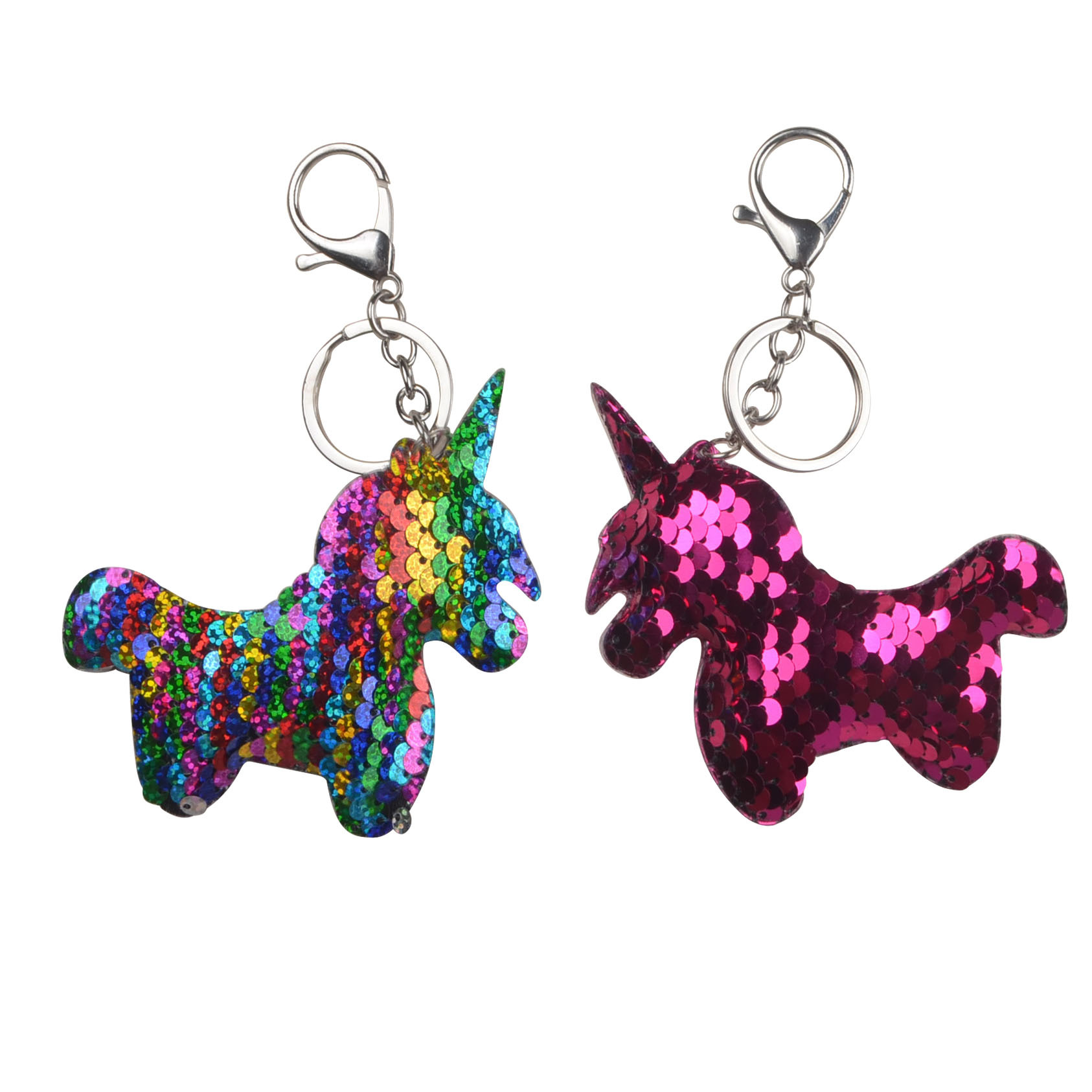 双面亮片包包独角兽海豚火烈鸟钥匙扣动物美人鱼礼品挂件跨境爆款详情11