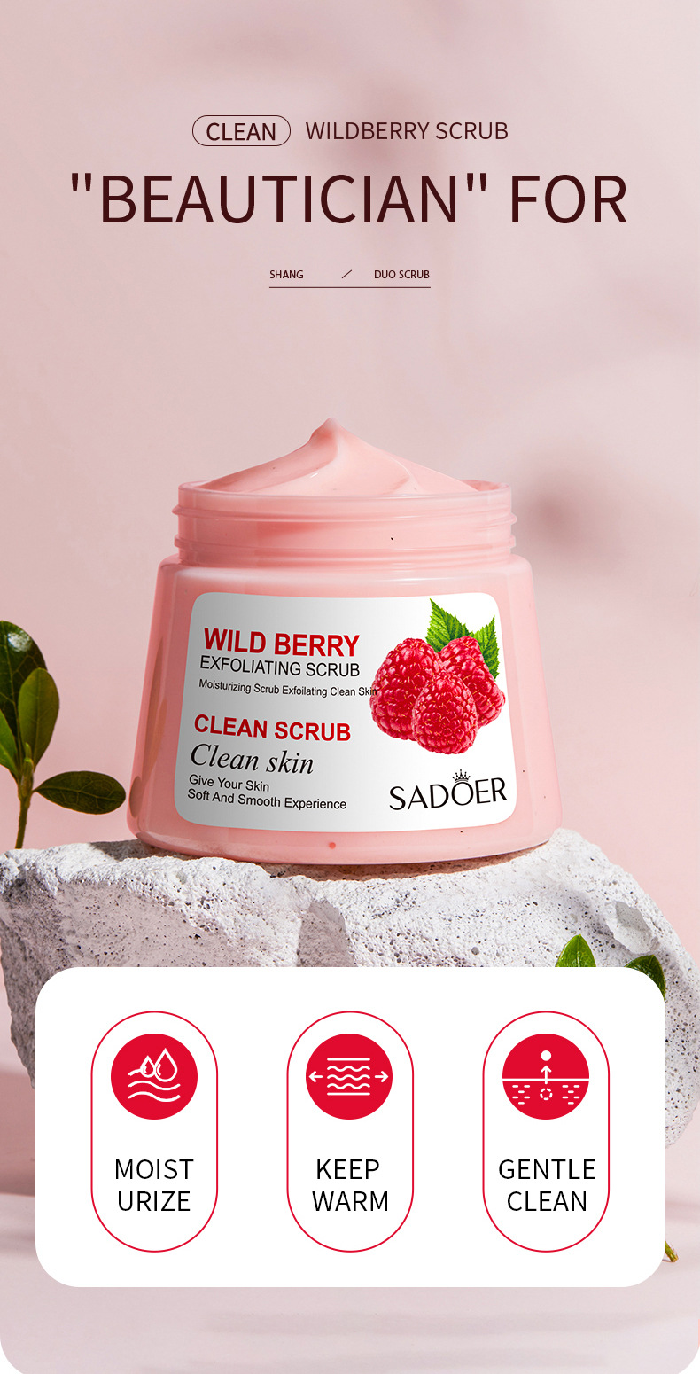 全英文水果磨砂膏 SADOER牛油果去角质250g 温和清洁跨境外贸批发详情5