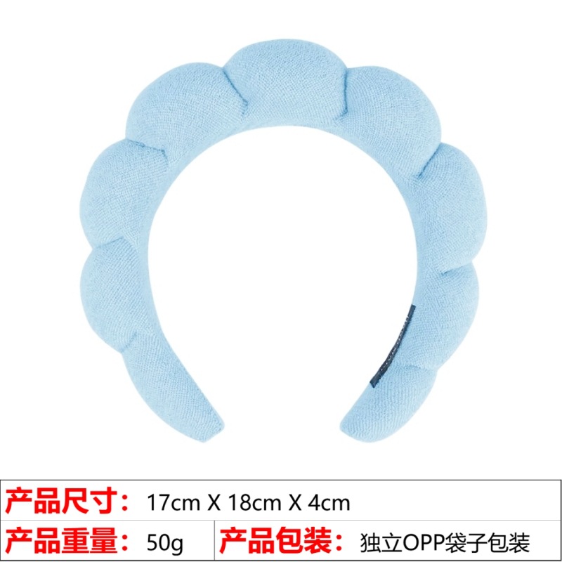 欧美跨境爆款高颅顶发饰女洗脸沐浴云朵海绵发箍化妆卸妆束发头箍详情59