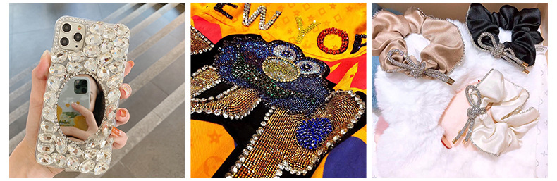 Water diamond mesh fabric, hot melt mesh diamond, diamond mesh adhesive backing can be used to stick sweaters, clothing, accessories and diamond stickers pic 26