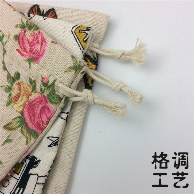 Factory direct supply of cotton and linen handbags, jewelry packaging bags, customizable in various specifications, sizes, patterns and logos pic 47