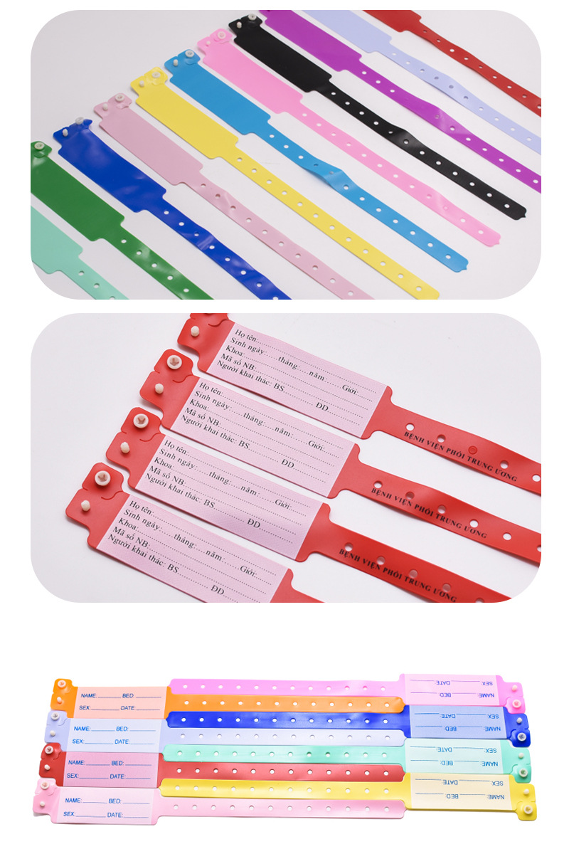 Disposable high-quality PVC medical wristband, waterproof and alcohol-proof for adults and children, medical identity recognition pic 7