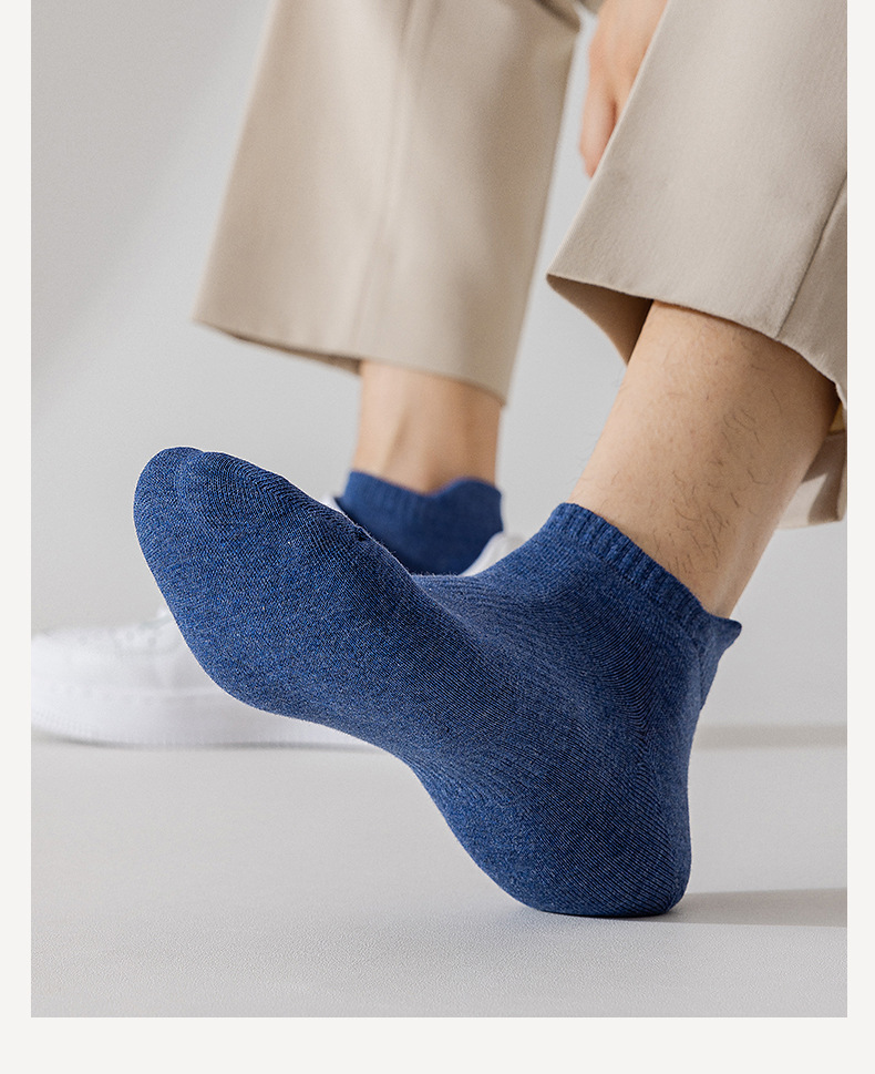 袜子男春秋短袜全棉纯棉抗菌男士棉袜短筒运动袜黑白春夏透气批发详情28