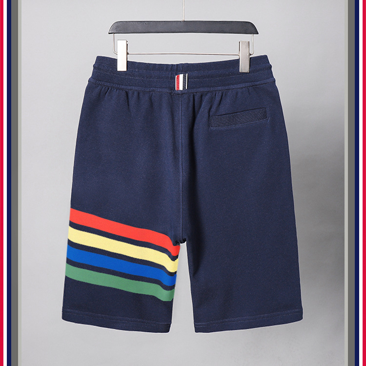 TB teñido teñido cuatro barras rayas moda hombre verano moda pantalones de algodón moda marca pantalones medios pantalones deportivos pantalones casuales hombres pic 63