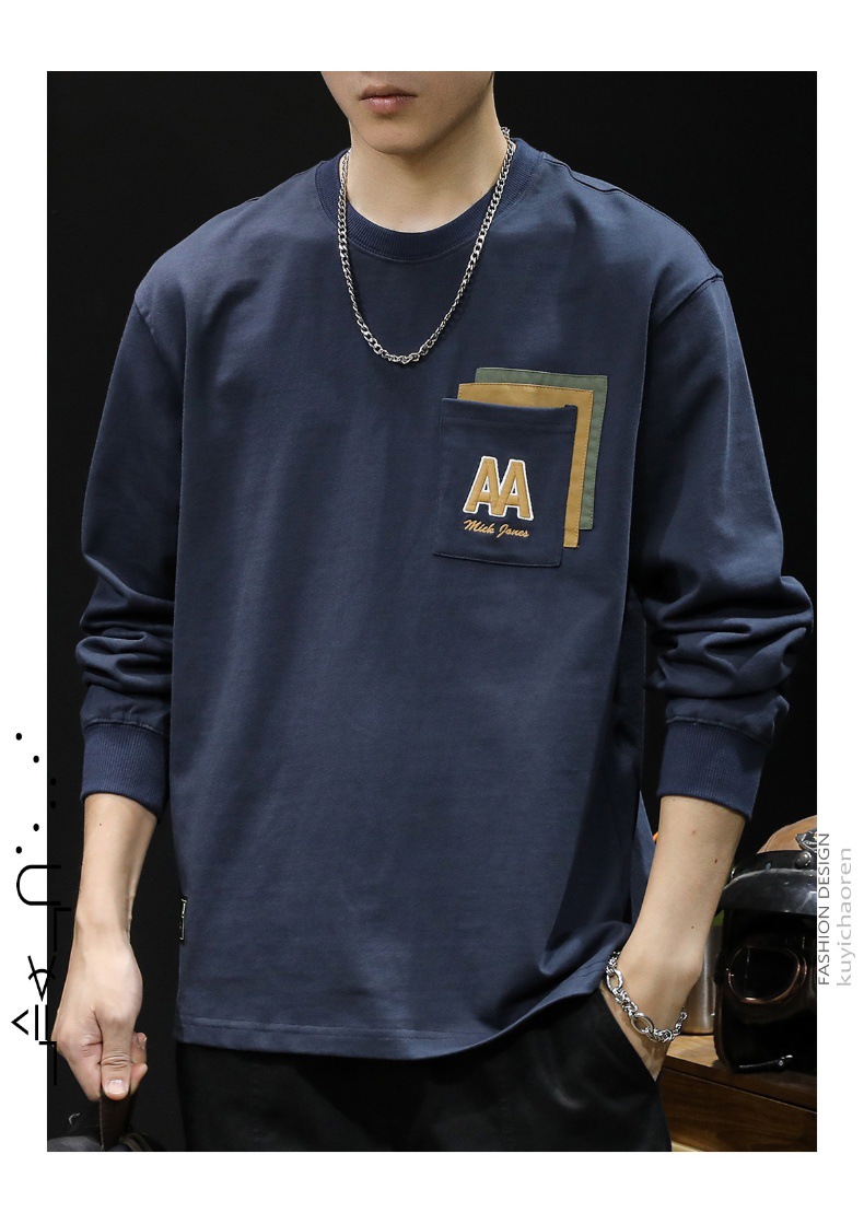 Sticky bag manga larga camiseta hombre holgado tallas grandes primavera 2024 nuevo estilo hombre heavy pound cuello redondo ropa primavera/otoño pic 23