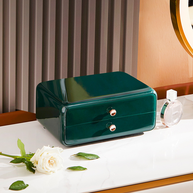 跨境化妆品收纳盒防尘网红护肤品桌面收纳家用梳妆台面膜置物架详情5