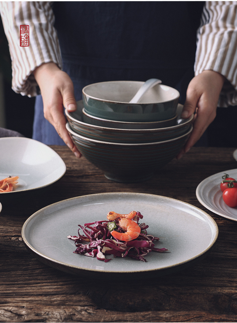 Japanese-style kiln-changed tableware returns to the natural and simple beauty. The kiln-changed glaze color process offers five glaze colors to choose from for ceramic tableware pic 8
