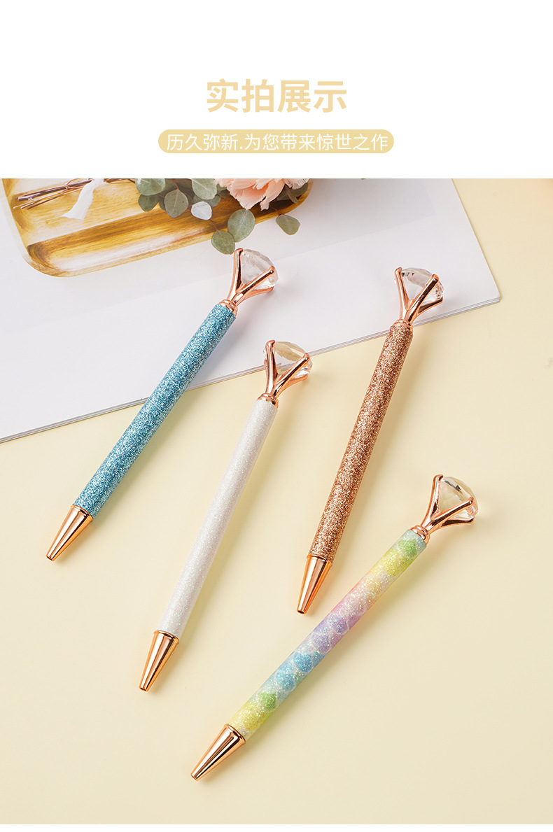 Wholesale diamond ballpoint pens, gold powder covered ballpoint pens, large diamond pens and fashionable gift pens from the manufacturer pic 10