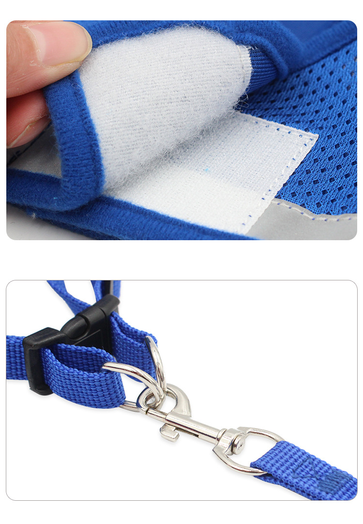 Pet chest and back strap, breathable and comfortable, solid color, dog chest and back for outdoor walking, explosion-proof and impact-resistant pet chest and back leash pic 7