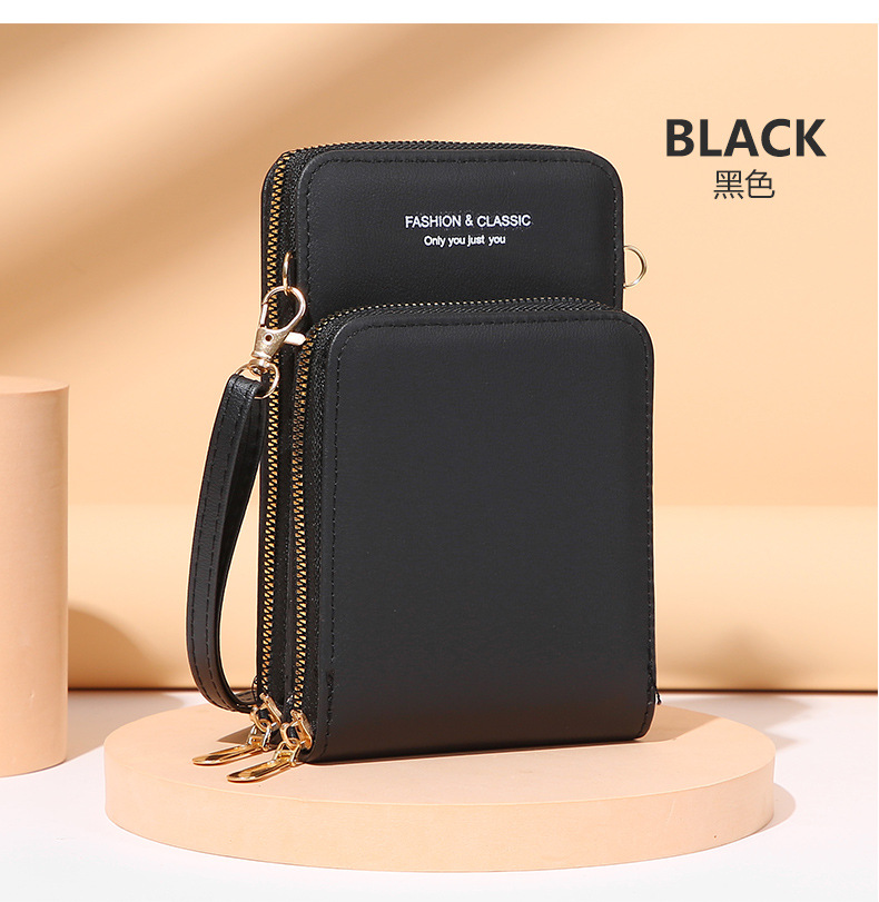 广州包包韩版时尚大容量斜跨包纯色多功能手机包女斜挎钱包2020详情19