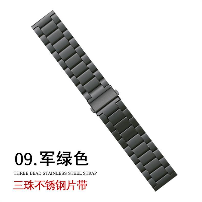 适用苹果applewatch三珠折叠扣钢片带iwatch三星华为智能手表表带详情23