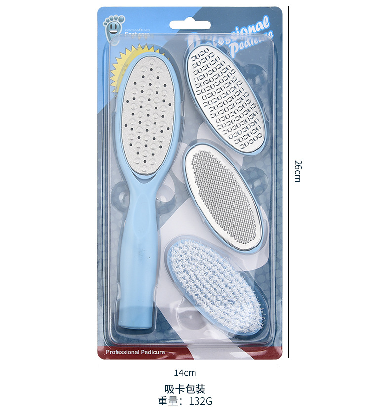 Wholesale stainless steel 4-piece foot skin rubbing set, foot plate file, foot grinding tool, calluses and pedicure tools from the manufacturer pic 4
