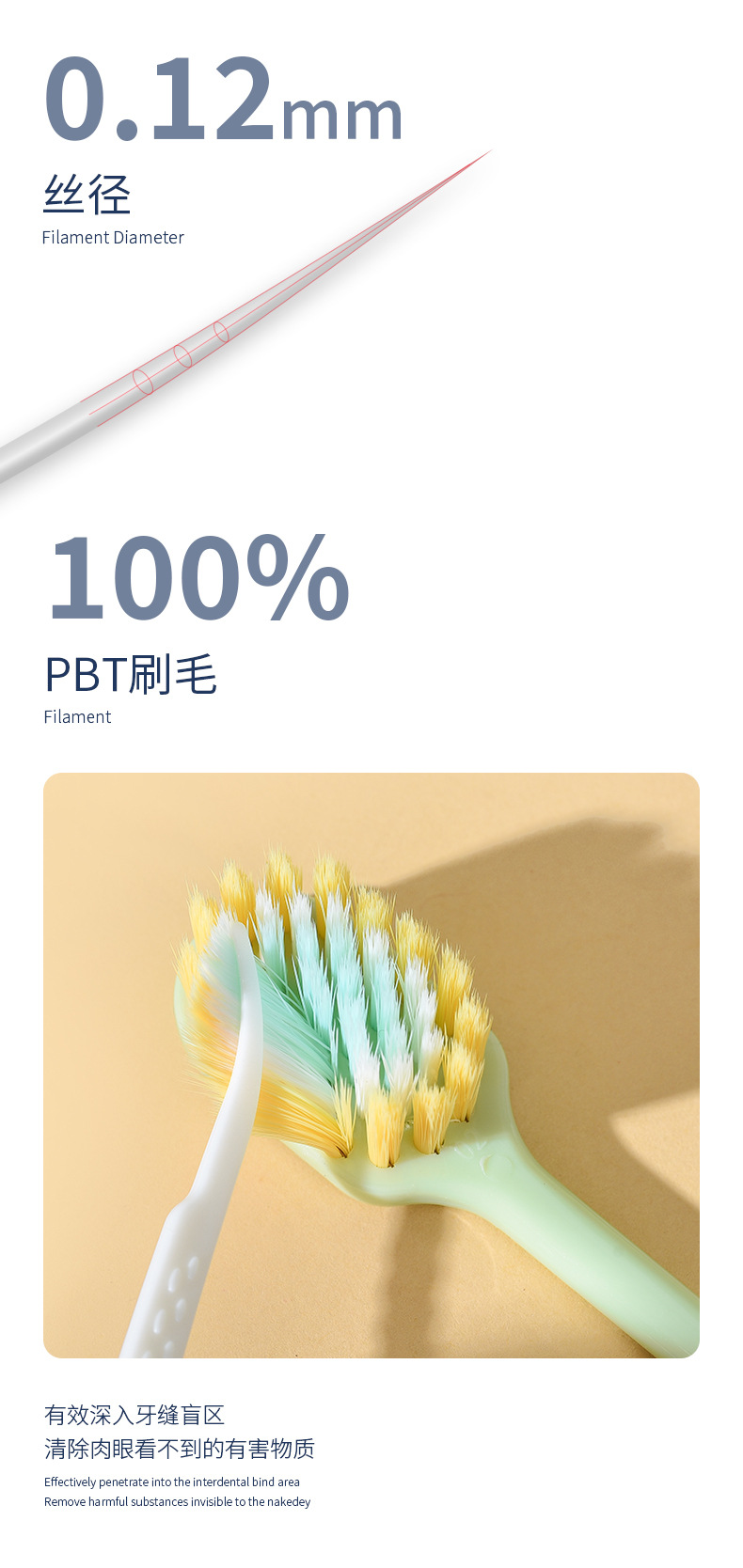 日式宽薄头凸面牙刷软毛3支装 成人专用大头情侣家用高级牙刷批发详情14