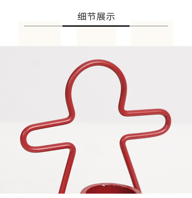欧式跨境姜饼人小烛台摆件ins风批发圣诞主题节日氛围迷你蜡烛台详情10