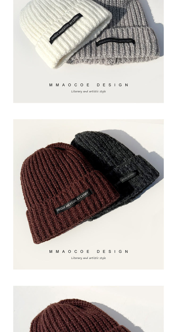 This autumn and winter Korean-style Instagram versatile and fashionable woolen hat is a loose and warm knitted cap pic 8