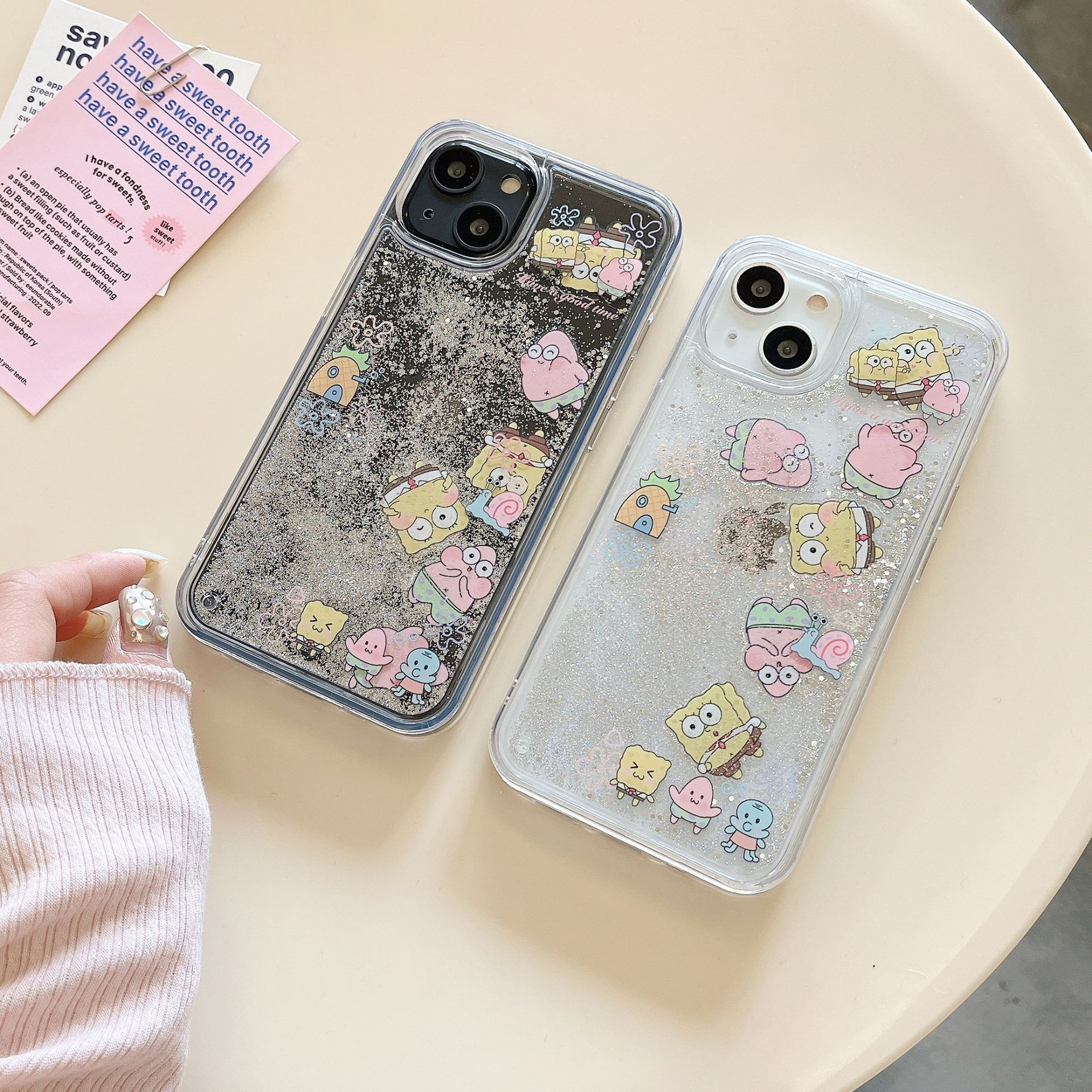 The popular cartoon is cute and fun, suitable for iPhone14pro max and iPhone 15. The phone case is 13/12 transparent with flowing sand pic 8
