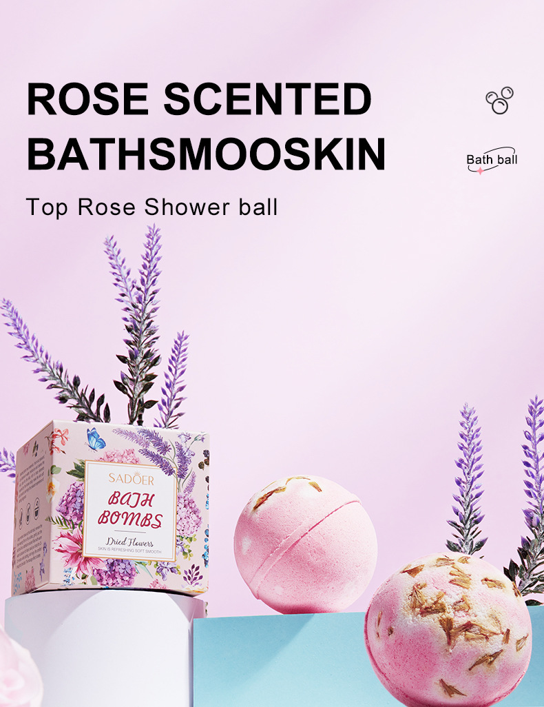 All English SADOER explosive bath salt balls, rose fragrance bath, gentle and skin-friendly bath balls, cross-border export wholesale, exclusive for export, exclusive for export pic 15