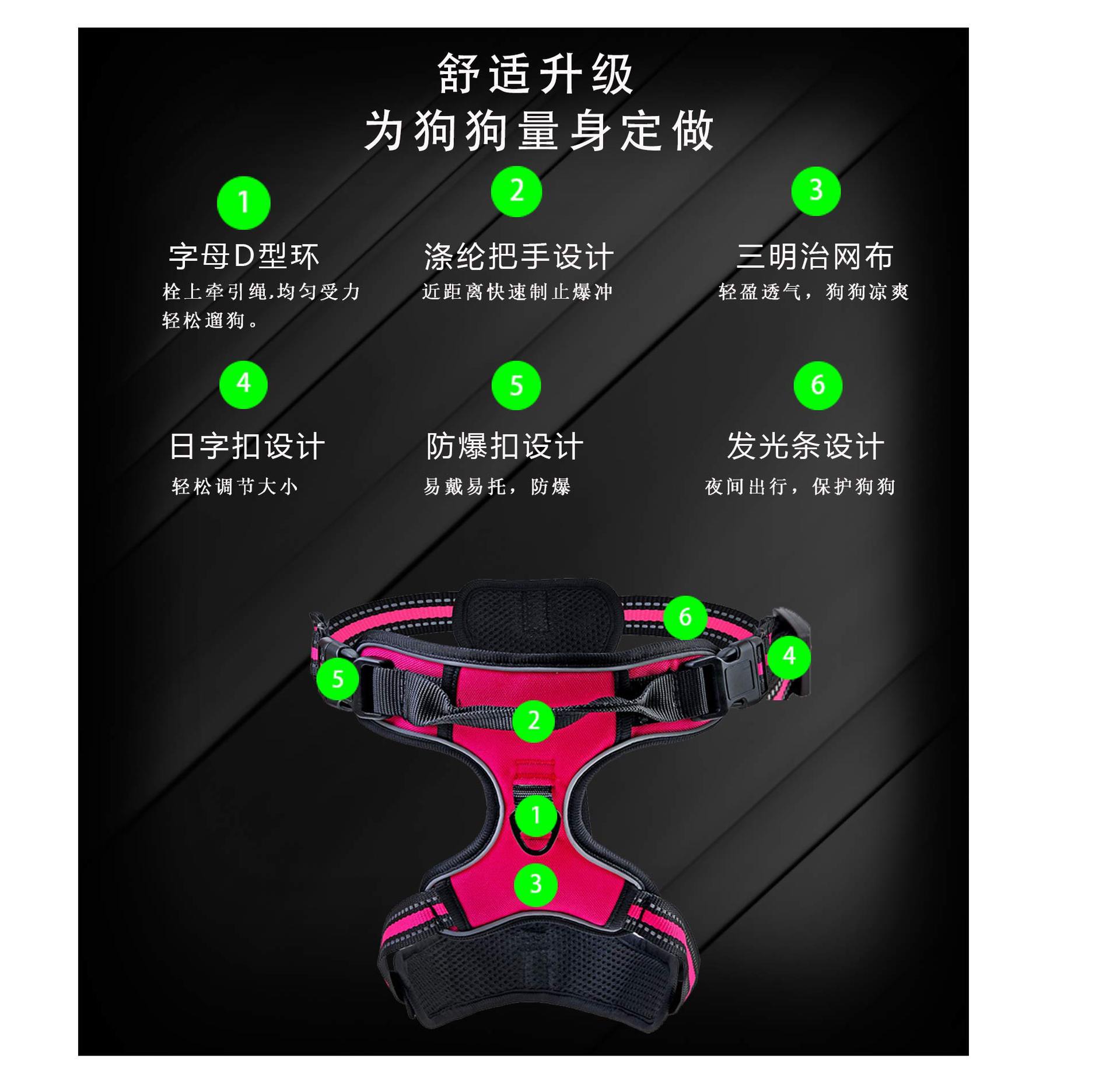 Amazon pet chest and back straps, dog leashes, dog ropes, reflective webbing for pet chest and back pic 6