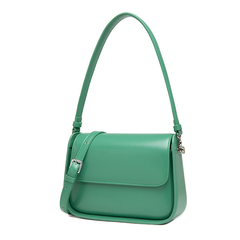 跨境新款2024秋季复古马鞍包小方包女百搭高档真皮感手提斜挎包包详情25