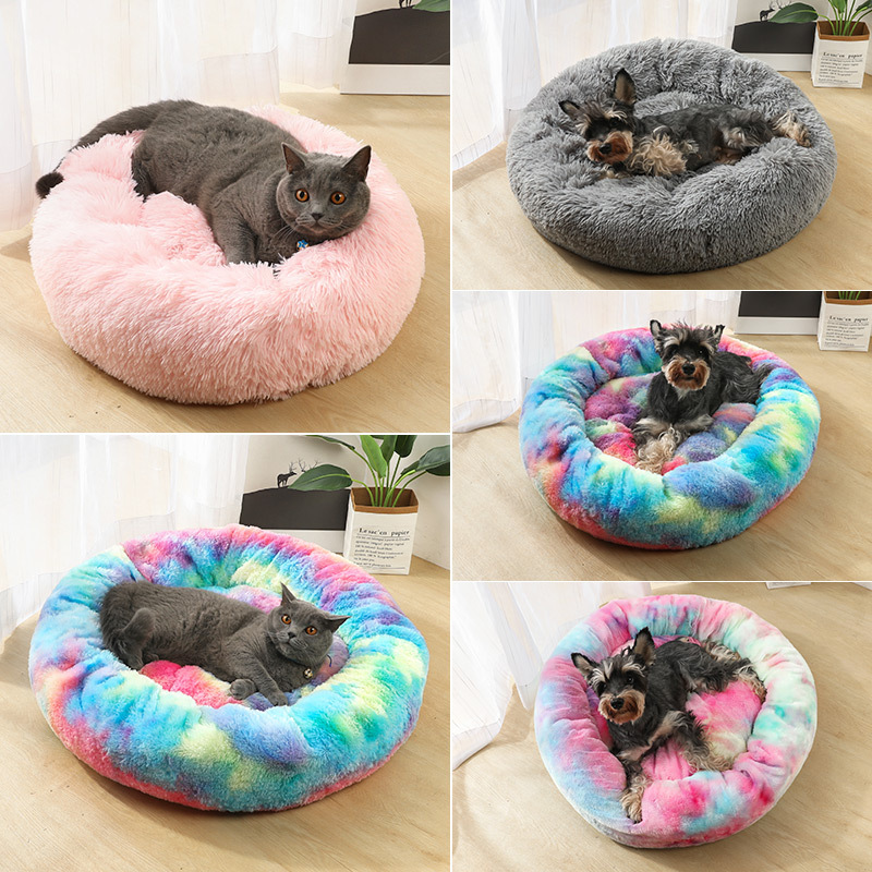 Новые модные домашние питомцы, которые крепко спят, с бархатной круглой обивкой, находятся на распродаже у крупных и средних предприятий по производству собак и кошек pic 2