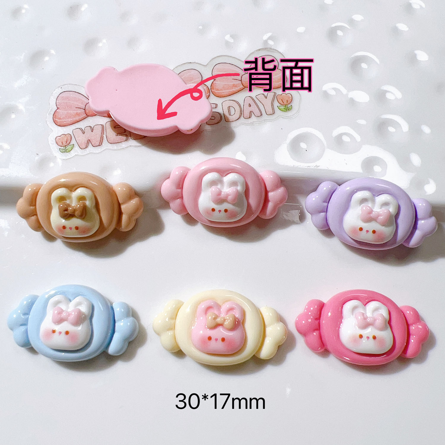 树脂饰品配件批发diy配件手工材料鞋扣帽子奶油胶头饰贴片晚安猪详情7