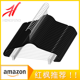 Factory wholesale ABS flocking anti-slip clothes hangers, clothing store organization, seamless storage, home clothes hanging, magic clothes rack pic 9