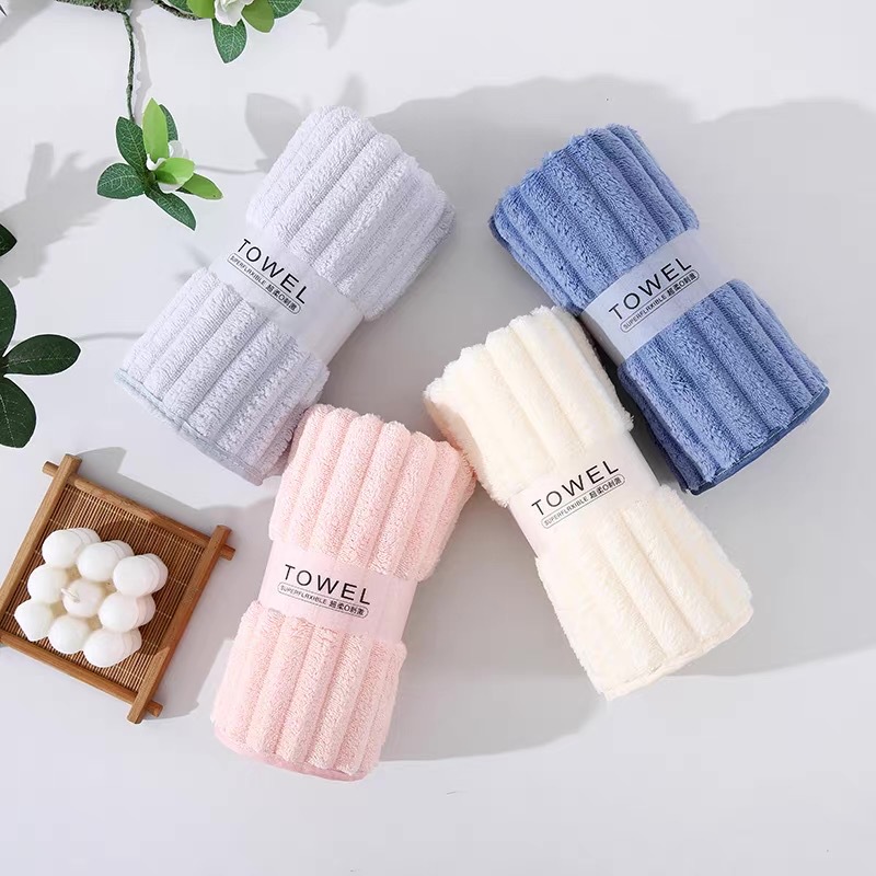 Wholesale candy bar coral fleece towel 30*60 absorbent household face towel that is soft and does not shed fibers pic 14