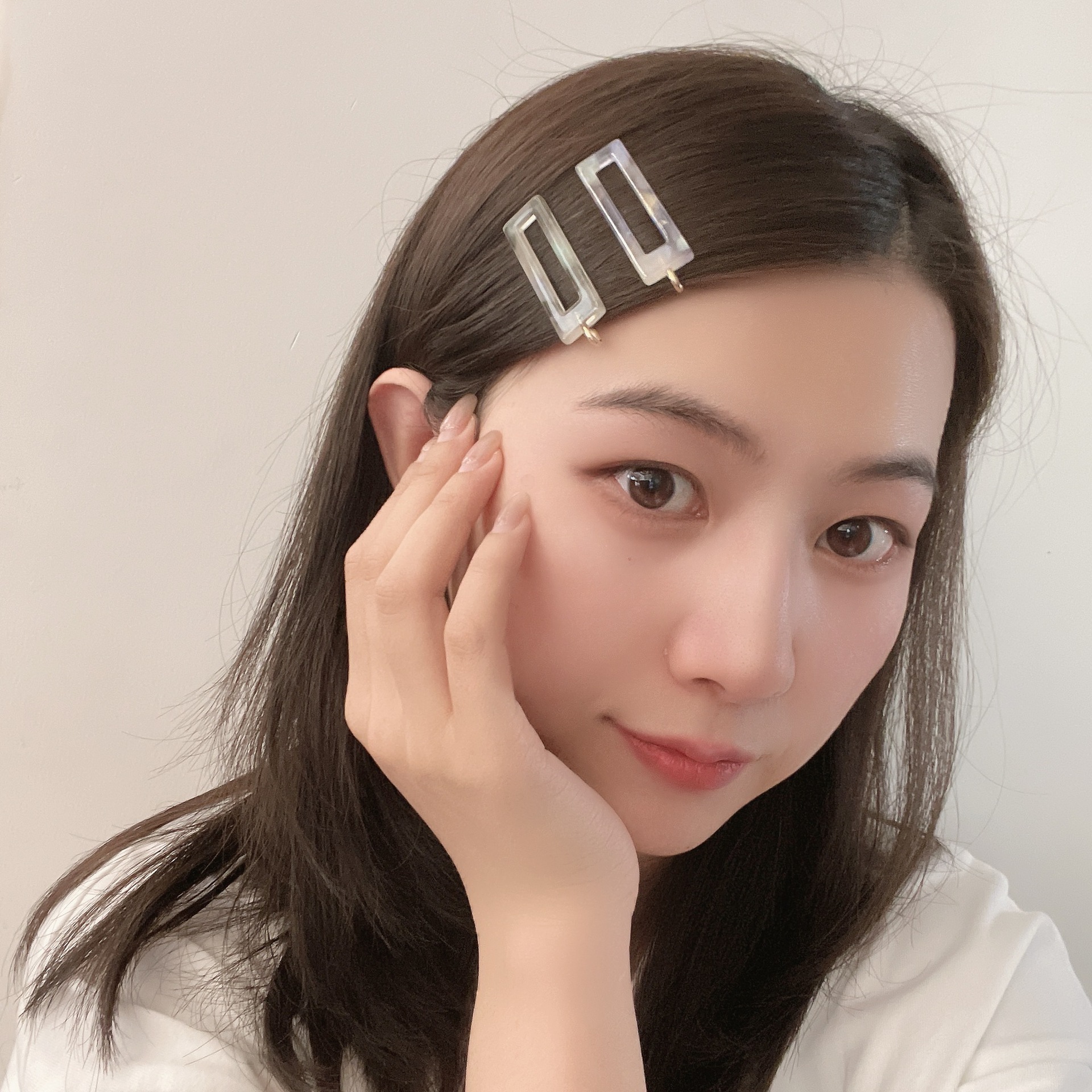 Japón y corea nuevos productos accesorios para el cabello ámbar acetato sin traza clip frente flequillo clip geométrico diosa maquillaje clip al por mayor pic 3