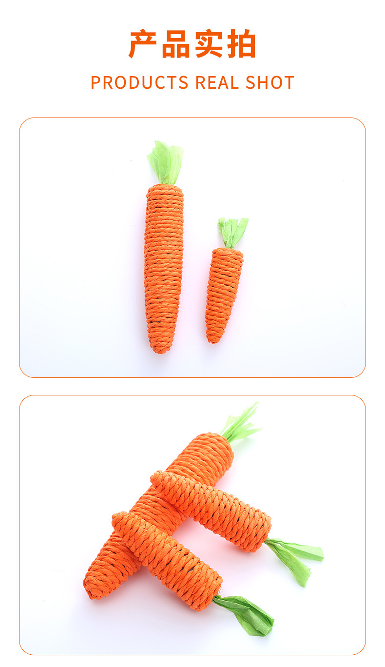 Cute pet toys, paper ropes, carrots, interactive and vocal cat toys, durable and creative pet cat gnawing toys pic 6