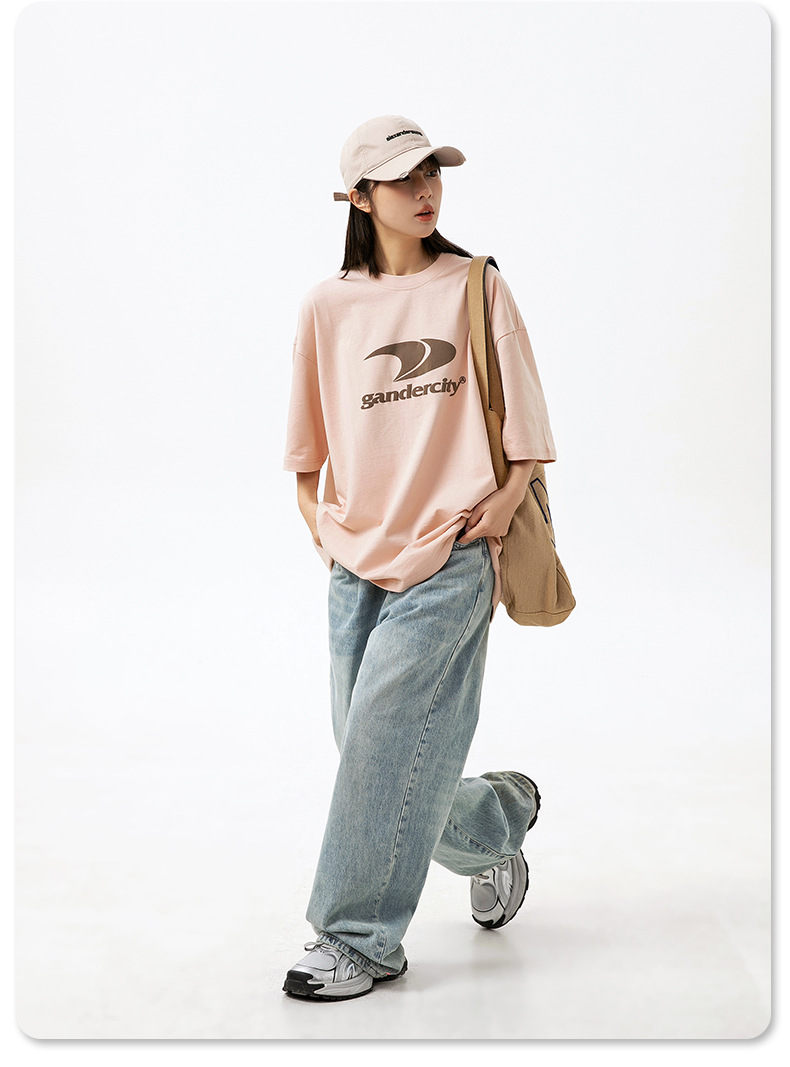 韩路男装 潮牌印花宽松短袖T恤男女夏季新款纯棉情侣美式复古体恤详情29