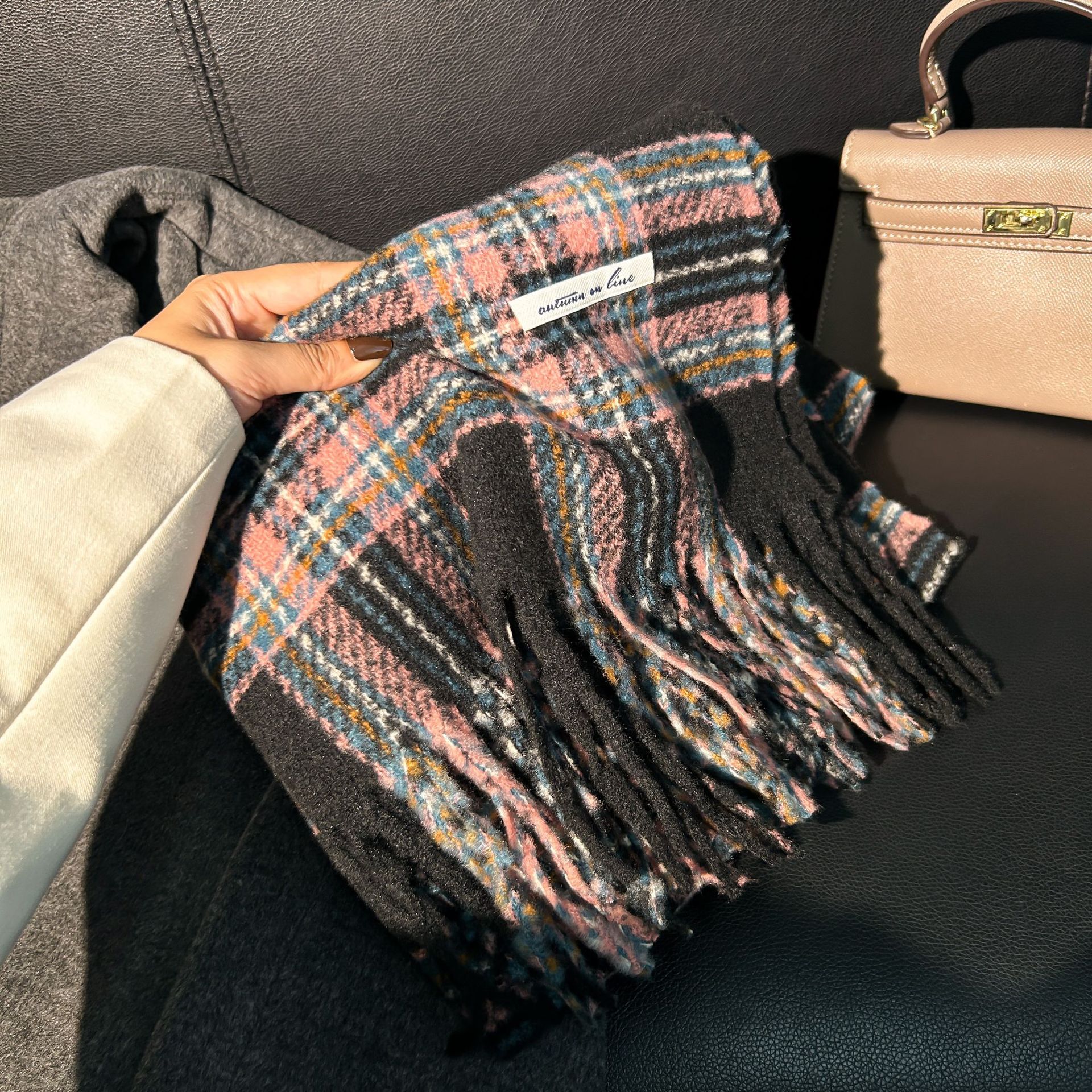 格子围巾女秋冬新款百搭保暖围脖披肩围巾 韩版情侣围巾冬天爆款详情23