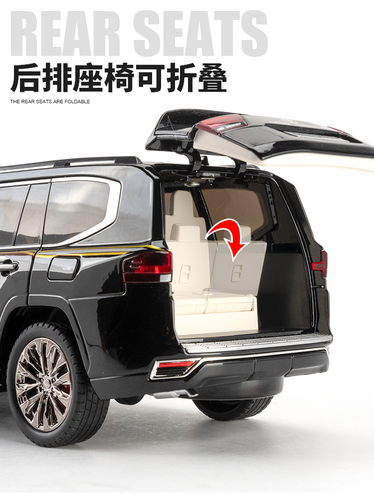 (Foam box set) Simulation 1:18 scale Toyota Land Cruiser LC300 alloy SUV car model ornament pic 13