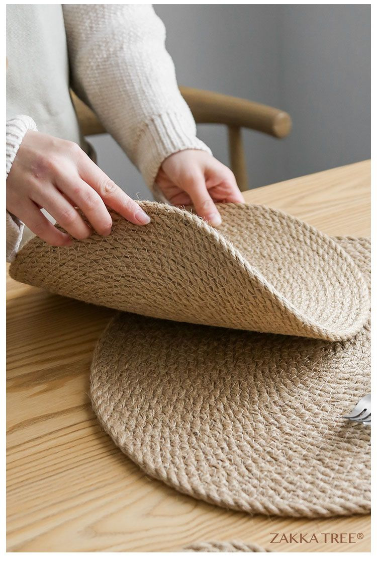 日式亚麻隔热垫防烫餐盘垫餐垫餐桌垫菜垫碗家用锅垫杯垫编织垫骏详情8