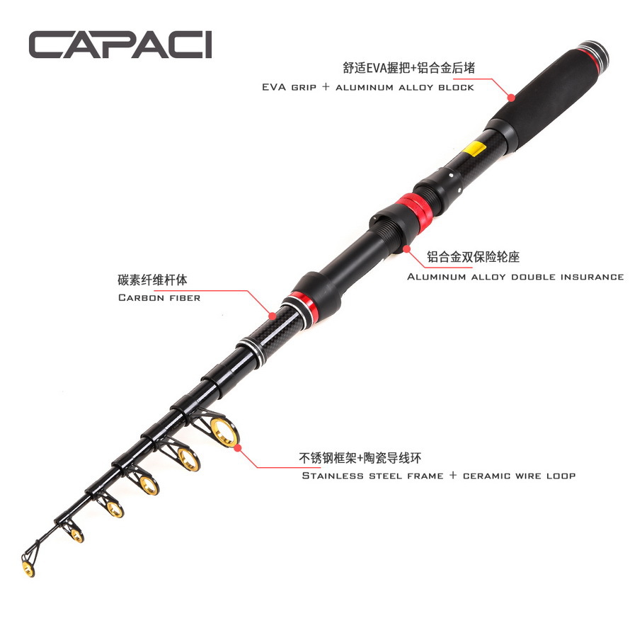 28081 CAPACI [RC Series Red and Black Ultra-Short Sea Fishing Rod] EVA Handle Small sea Fishing Rod, Lull exit pic 3