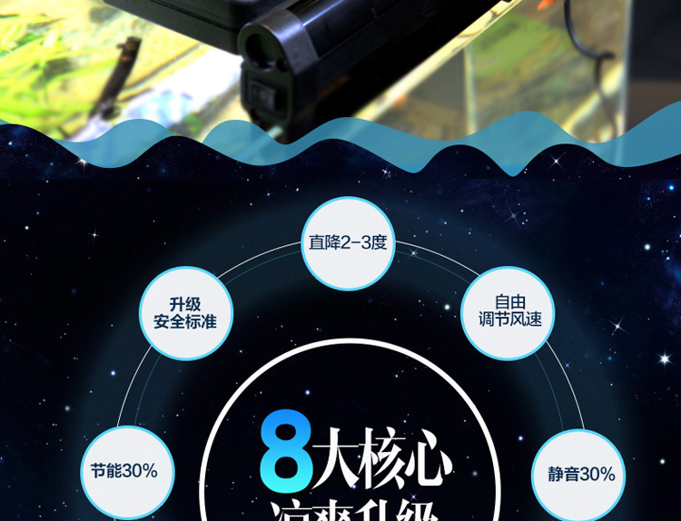 外贸鱼缸散热风扇 水草缸鱼缸降温风扇虾缸冷却静音水族风扇详情6