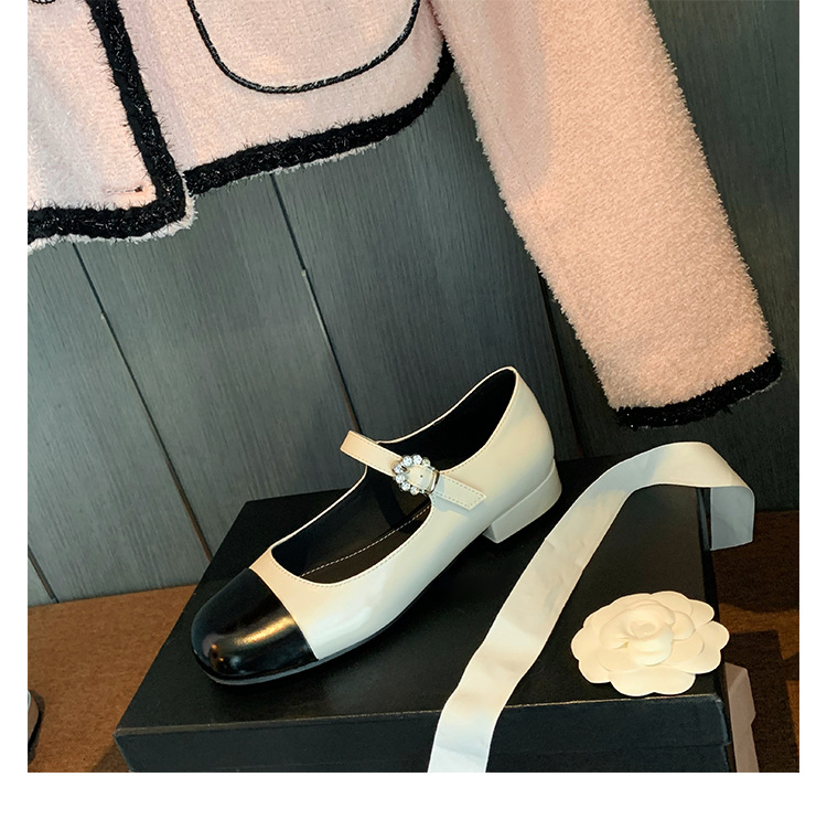 百搭时装真皮女鞋春秋小香风气质单鞋子法式玛丽珍鞋女高跟鞋粗跟详情23
