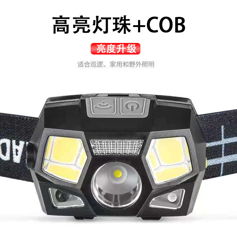 Fishing headlamp dedicated sensor light led strong light charging ultra-bright head-mounted ultra-light small lighting lamp for outdoor use pic 2